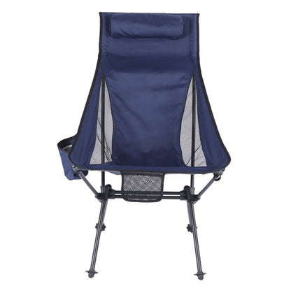 Skorter | Outdoor Camping Aluminum Alloy Portable Folding Beach Chair, Colour: With Pocket (Blue Gray)