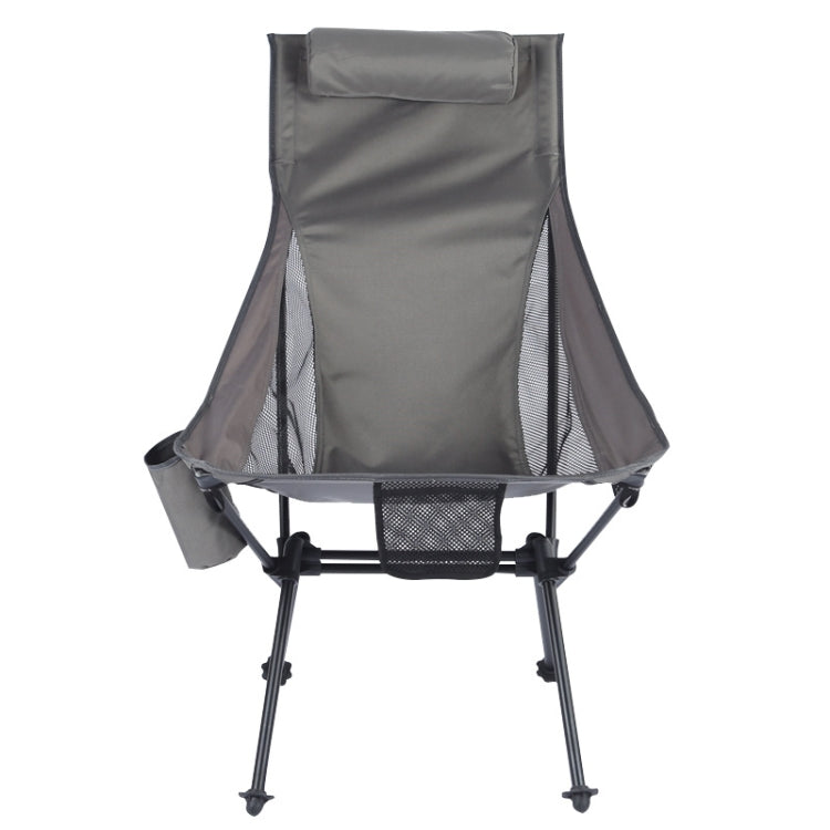 Skorter | Outdoor Camping Aluminum Alloy Portable Folding Beach Chair, Colour: With Pocket (Dark Gray)