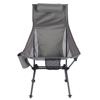 Skorter | Outdoor Camping Aluminum Alloy Portable Folding Beach Chair, Colour: With Pocket (Dark Gray)