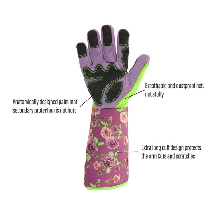 Skorter | Gardening Stab Resistant Print Sleeve Wrist Extended Gloves(Green)