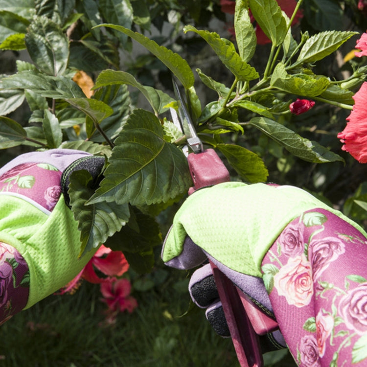 Skorter | Gardening Stab Resistant Print Sleeve Wrist Extended Gloves(Pink)