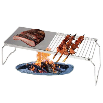 Skorter | Outdoor Camping Convenient Folding Stainless Steel Barbecue Stand