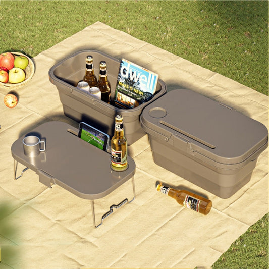 Skorter | Camping Water Carry Basket Picnic Basket Outdoor Folding Box Can Be Used As Table(Random Color)