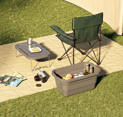 Skorter | Camping Water Carry Basket Picnic Basket Outdoor Folding Box Can Be Used As Table(Random Color)