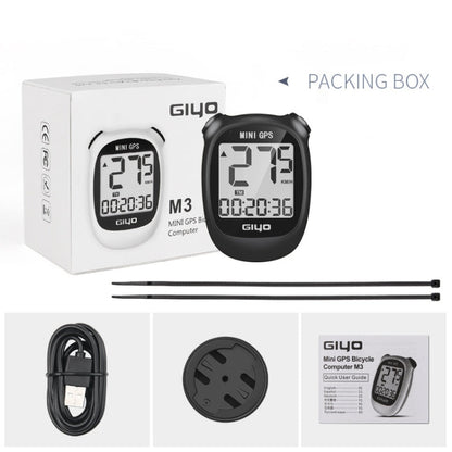 Skorter | GIYO M3 LCD Display Bike GPS Cycling Computer Wireless Road Bicycle Stopwatch Velocimeter(White)