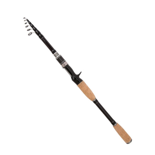 Skorter | Telescopic Carbon Lure Rod Short Section Fishing Casting Rod, Length: 2.4m(Curved Handle)