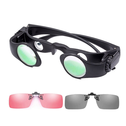 Skorter | 8x Fishing Binoculars Zoomable Telescope Glasses ,Style: Telescope+Gray+Red Clip