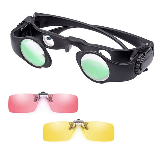 Skorter | 8x Fishing Binoculars Zoomable Telescope Glasses ,Style: Telescope+Yellow+Red Clip
