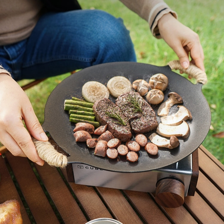 Skorter | Outdoor Camping BBQ Cast Iron Grill Pan,Style: Baking Pan Only