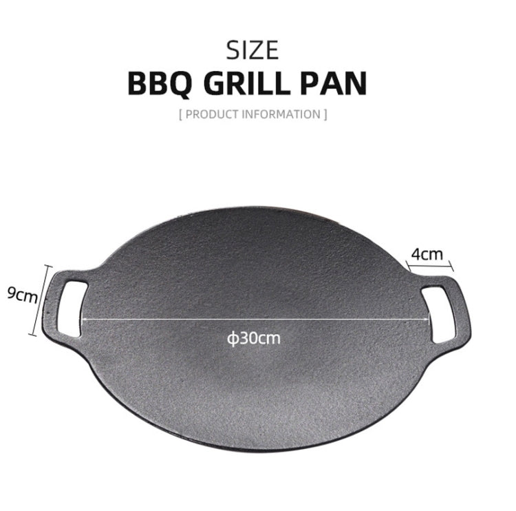 Skorter | Outdoor Camping BBQ Cast Iron Grill Pan,Style: Baking Pan+Net+Hemp Rope