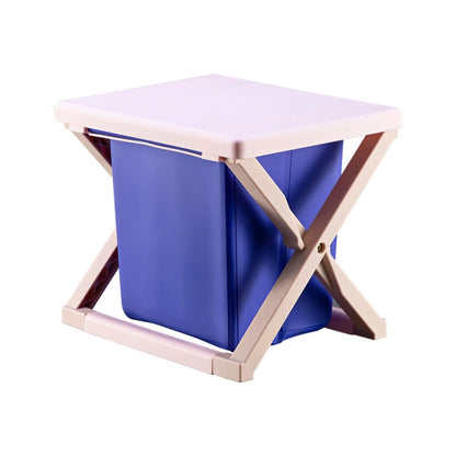 Skorter | Multipurpose Portable Folding Toilet with Cover Outdoor Travel Emergency Toilet(Pink)