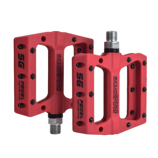 Skorter | FMFXTR Mountain Bicycle Pedal Nylon Fiber Bearing Non-Slip Pedal(SG-12B Red)