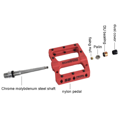 Skorter | FMFXTR Mountain Bicycle Pedal Nylon Fiber Bearing Non-Slip Pedal(SG-12B Orange)