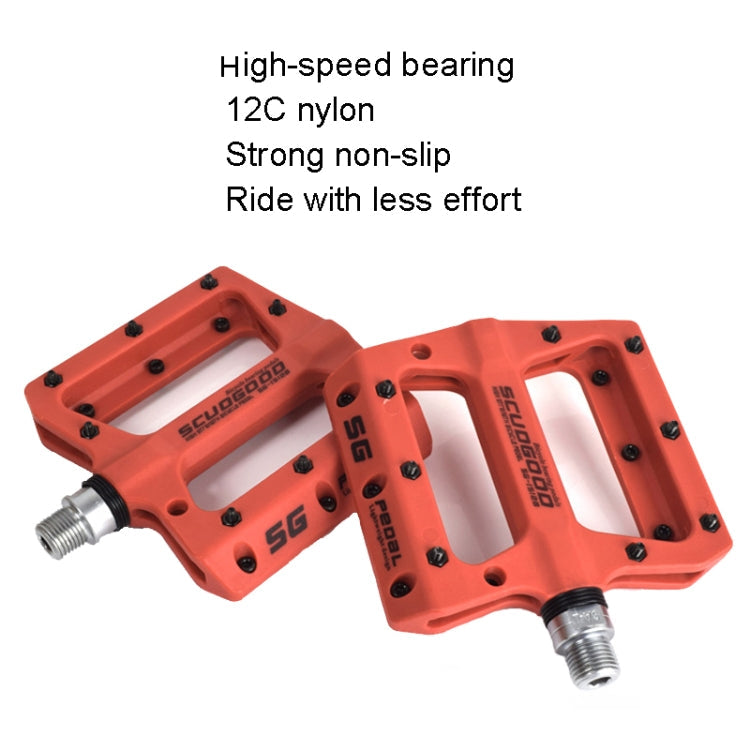 Skorter | FMFXTR Mountain Bicycle Pedal Nylon Fiber Bearing Non-Slip Pedal(SG-12B Orange)