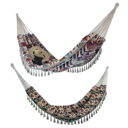Skorter | Jacquard Canvas Double Plus Hammock Outdoor Indoor Tassel Hammock(705)