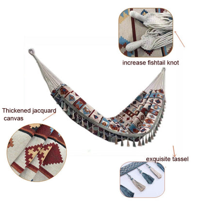 Skorter | Jacquard Canvas Double Plus Hammock Outdoor Indoor Tassel Hammock(705)