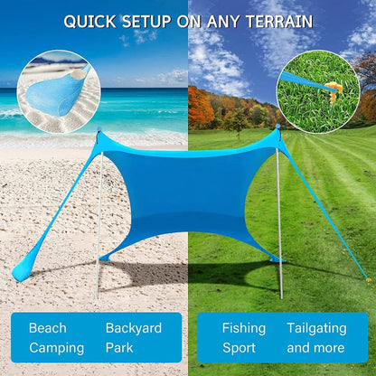 Skorter | Outdoor Beach Lycra Canopy Camping Tent Sunshade Fishing Tent, Size: 300x300x200cm(Lake Blue)