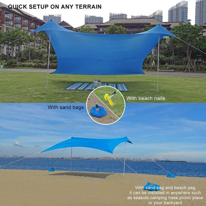 Skorter | Outdoor Beach Lycra Canopy Camping Tent Sunshade Fishing Tent, Size: 210x160x150cm(Blue)