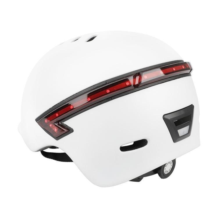 Skorter | Cycling Helmet Ultralight Bicycle Helmet with Warning Light Remote Control(White)