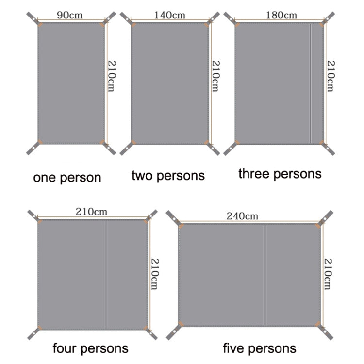 Skorter | Outdoor Tent Mats Thickened Oxford Cloth Waterproof Picnic Mat, Size: 210x210cm(Grey)