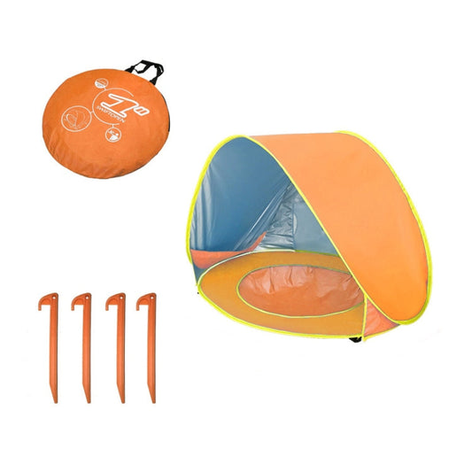Skorter | Baby Beach Tent With Pool Portable Foldable Sunshelter, Color: Orange