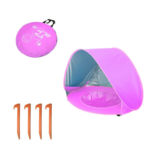 Skorter | Baby Beach Tent With Pool Portable Foldable Sunshelter, Color: Pink