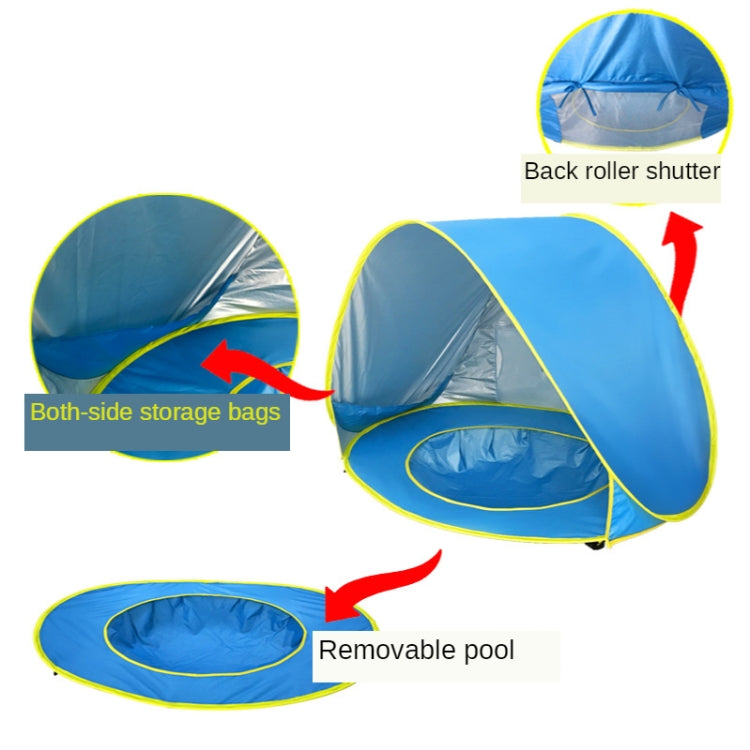 Skorter | Baby Beach Tent With Pool Portable Foldable Sunshelter, Color: Pink Stripe