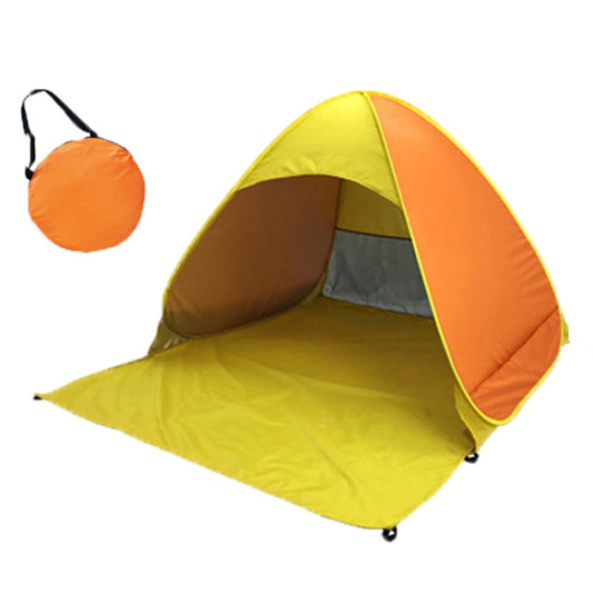 Skorter | Automatic Instant Pop Up Tent Potable Beach Tent，Size: 150x165x110cm(Orange with Yellow)