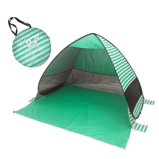 Skorter | Automatic Instant Pop Up Tent Potable Beach Tent,Size:, Color: Lake Green Stripe