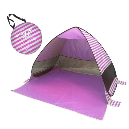 Skorter | Automatic Instant Pop Up Tent Potable Beach Tent,Size:, Color: Pink Stripe