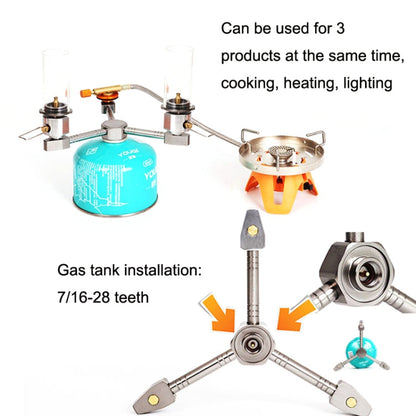 Skorter | Outdoor Camping 3 In 1 Self-closing Aluminum Alloy Stove Adapter Tool