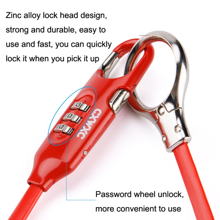 Skorter | PL3001 Bicycle Mountain Bike Portable Anti-theft Password Cable Lock(Black)
