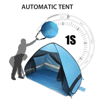 Skorter | Screen Mesh Door Curtain Tent Automatic Pop Up Beach Sunshade Tent(Light Blue)