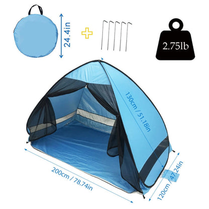 Skorter | Screen Mesh Door Curtain Tent Automatic Pop Up Beach Sunshade Tent(Light Blue)