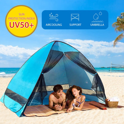 Skorter | Screen Mesh Door Curtain Tent Automatic Pop Up Beach Sunshade Tent(Light Blue)