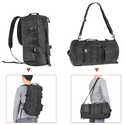 Skorter | LEO 28085 Cylina Shape Fishing Gear Backpack Fishing Rod Outdoor Shoulder Bag(28085-B Black)