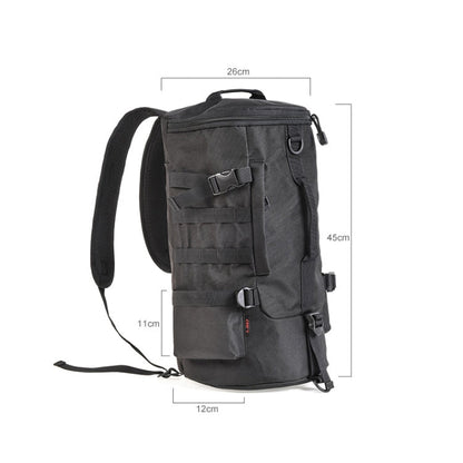 Skorter | LEO 28085 Cylina Shape Fishing Gear Backpack Fishing Rod Outdoor Shoulder Bag(28085-B Black)