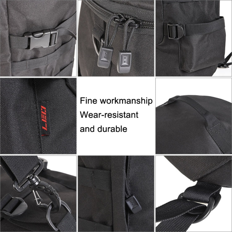 Skorter | LEO 28085 Cylina Shape Fishing Gear Backpack Fishing Rod Outdoor Shoulder Bag(28085-B Black)