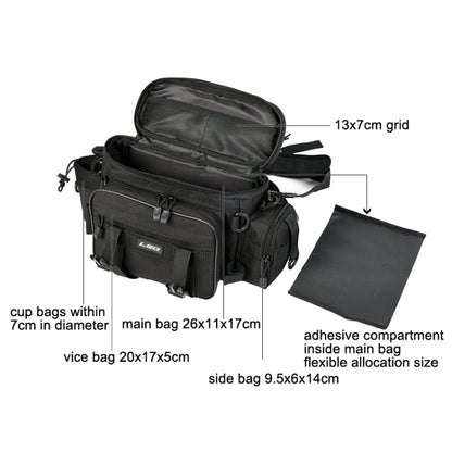 Skorter | LEO 27852 Multifunctional Luya Bag Fishing Gear Shoulder Bag Outdoor Photography Bag(Black)