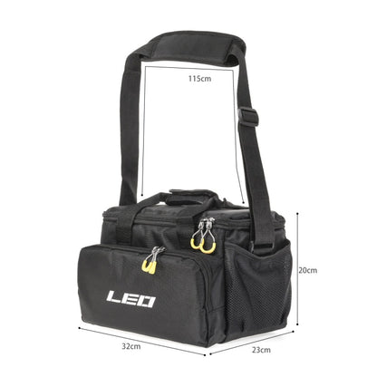 Skorter | LEO 28048 Thickening Square Road Sub Bag Bait Wheel Fishing Gear Bag(Black)