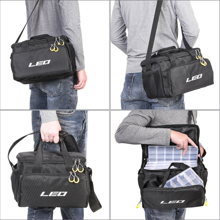 Skorter | LEO 28048 Thickening Square Road Sub Bag Bait Wheel Fishing Gear Bag(Black)