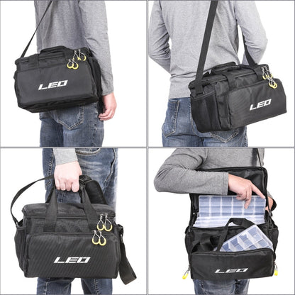 Skorter | LEO 28048 Thickening Square Road Sub Bag Bait Wheel Fishing Gear Bag(Black)