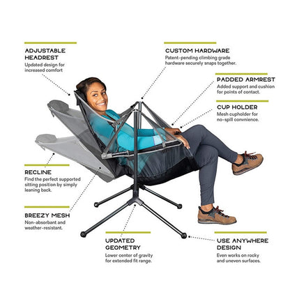 Skorter | LT32004 Outdoor Portable Folding Rocking Chair(Grey)