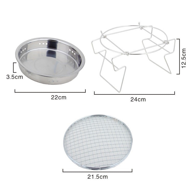 Skorter | RG_011 Outdoor Round Folding Stainless Steel Barbecue Grill, Size: 22 x 14cm