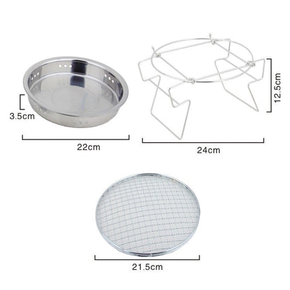 Skorter | RG_011 Outdoor Round Folding Stainless Steel Barbecue Grill, Size: 22 x 14cm
