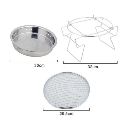 Skorter | RG_011 Outdoor Round Folding Stainless Steel Barbecue Grill, Size: 30 x 19.5cm