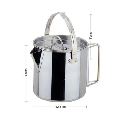 Skorter | CW-307 Portable Stainless Steel Picnic Cooker Kettle Teapot Hanging Pot(Silver)