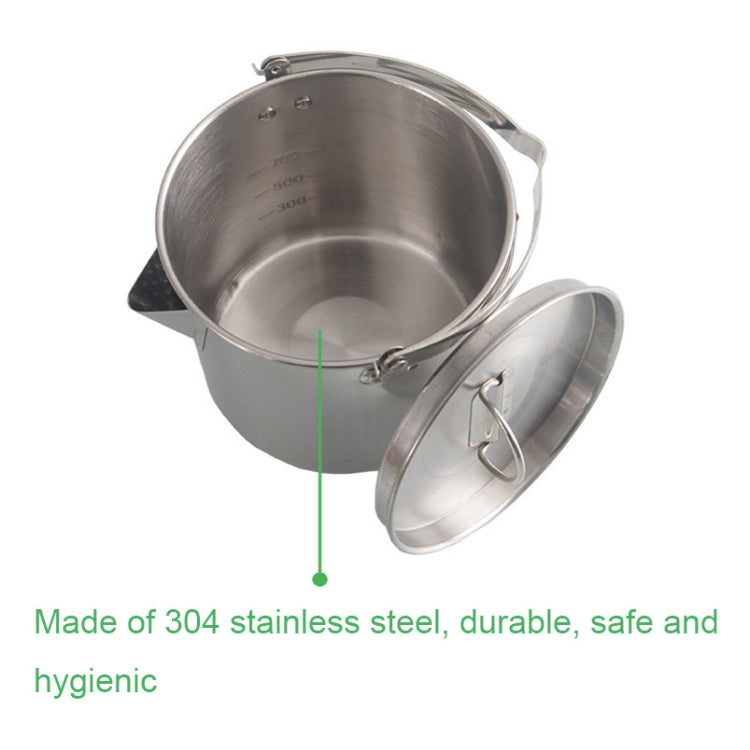 Skorter | CW-307 Portable Stainless Steel Picnic Cooker Kettle Teapot Hanging Pot(Silver)