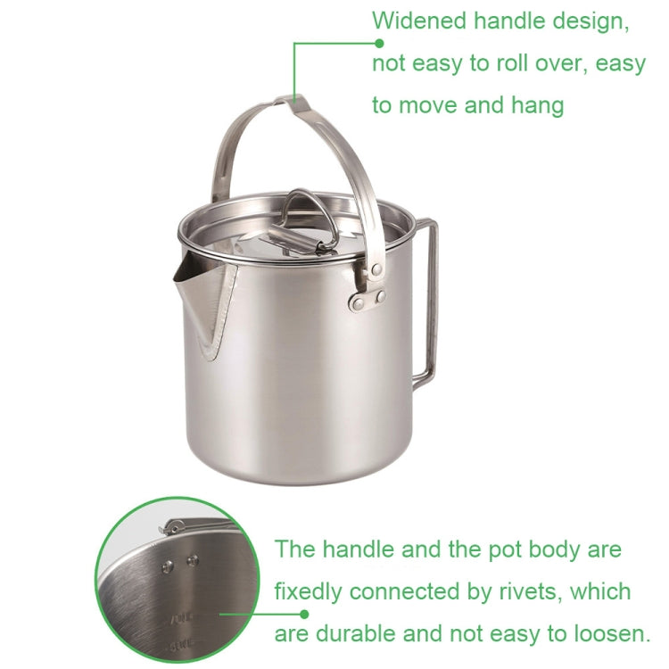 Skorter | CW-307 Portable Stainless Steel Picnic Cooker Kettle Teapot Hanging Pot(Silver)