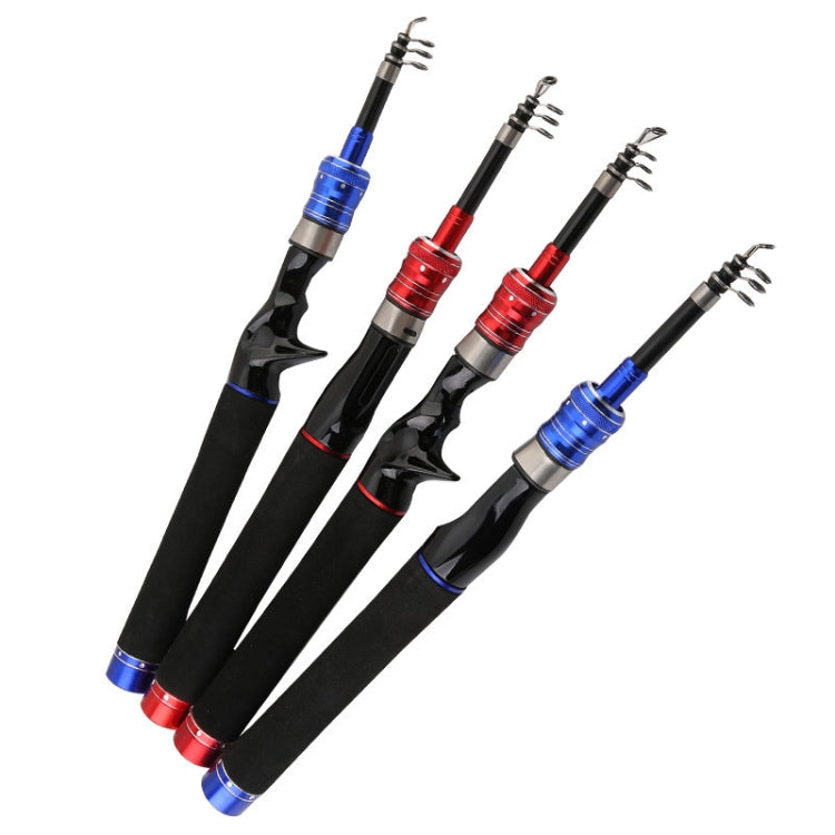 Skorter | Telescopic Lure Rod Mini Fishing Rod Portable Fishing Tackle, Length: 1.8m(Blue Straight Handle)